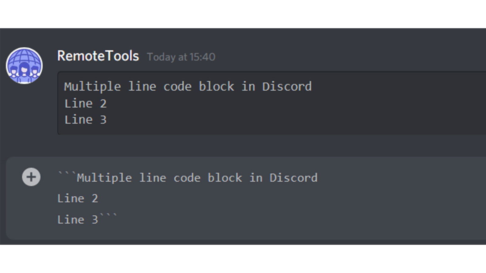 Discord Code Text Format