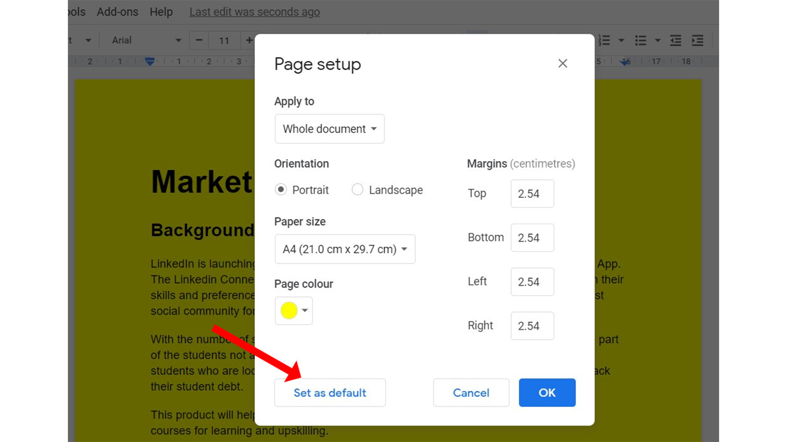 How to change the background color on Google Docs? [3 Steps]