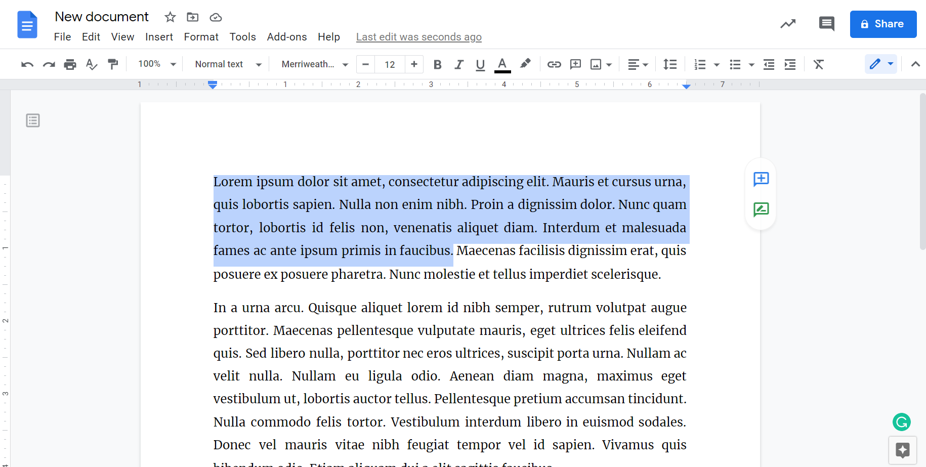 change default font google docs