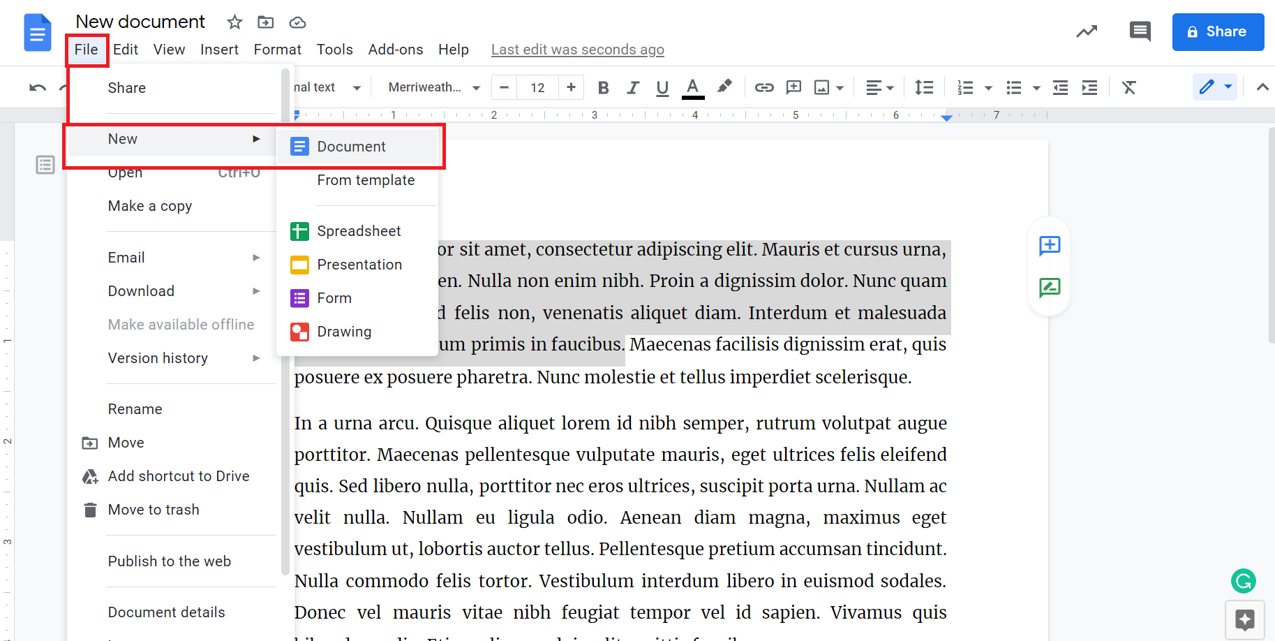 how to change default font in google docs