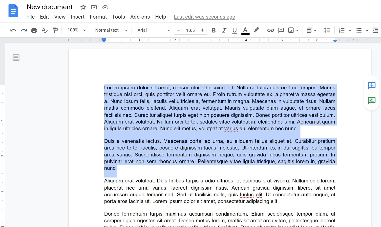 columns in google docs