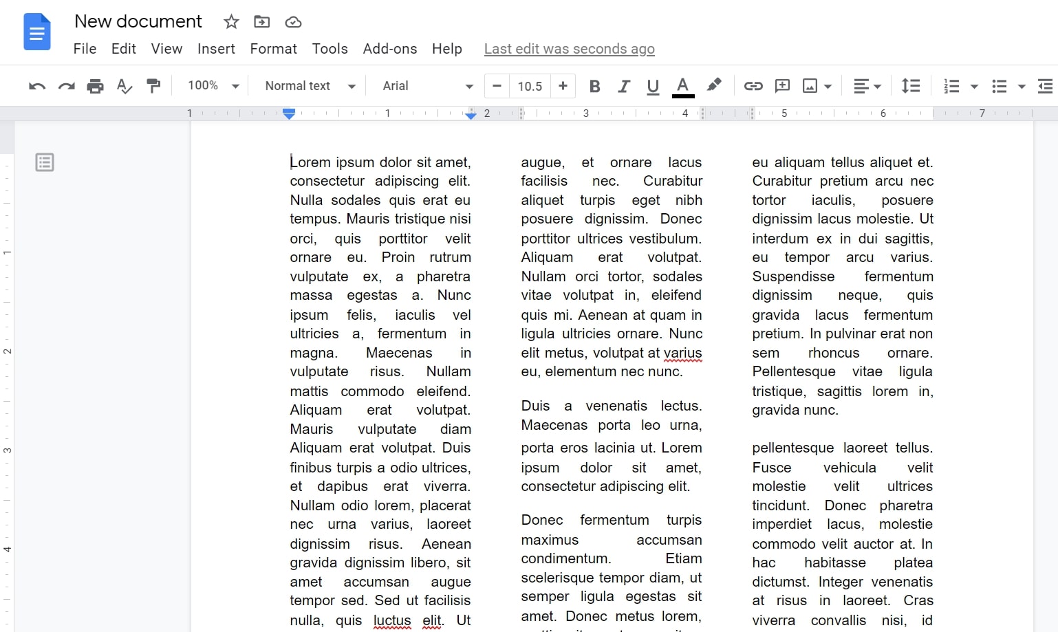 How To Make 3 Columns In Google Docs