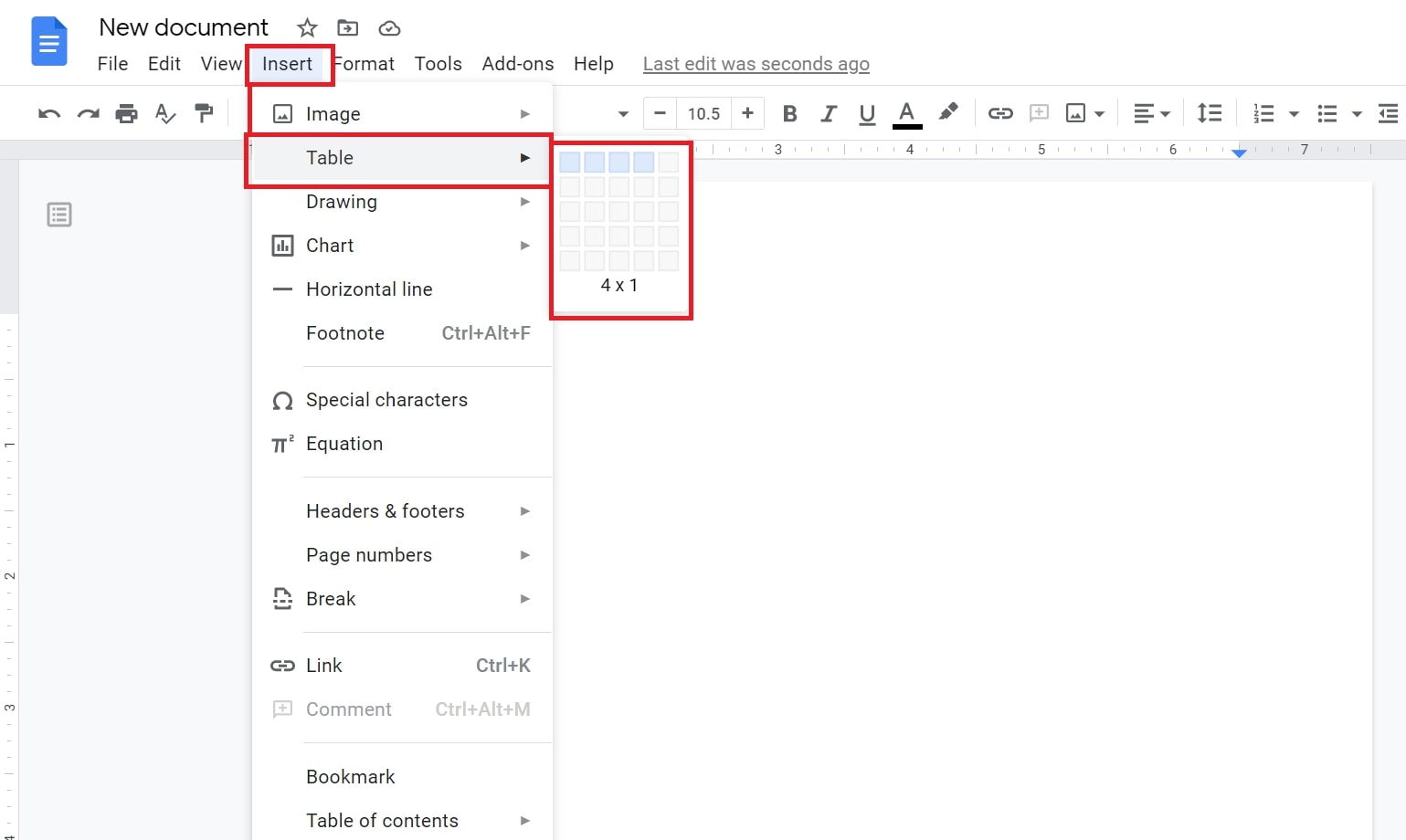 columns in google docs