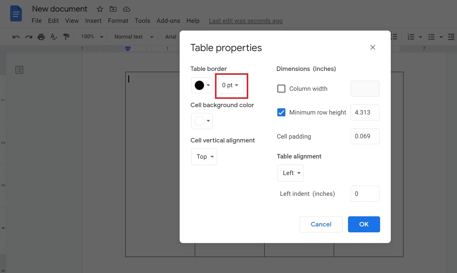 columns in google docs