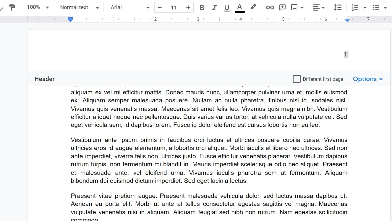 page number google docs 1