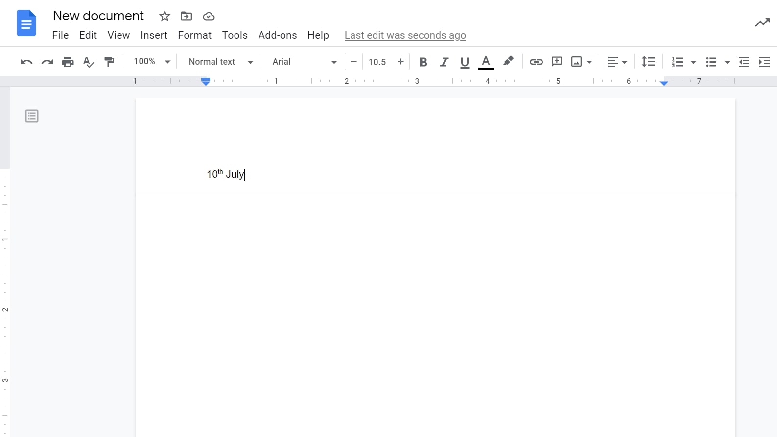 superscript google docs