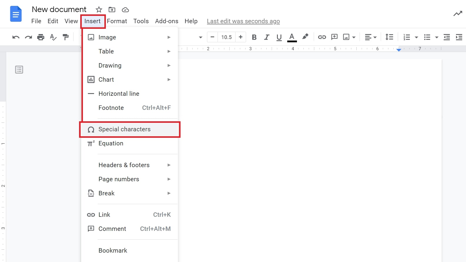 superscript in google docs