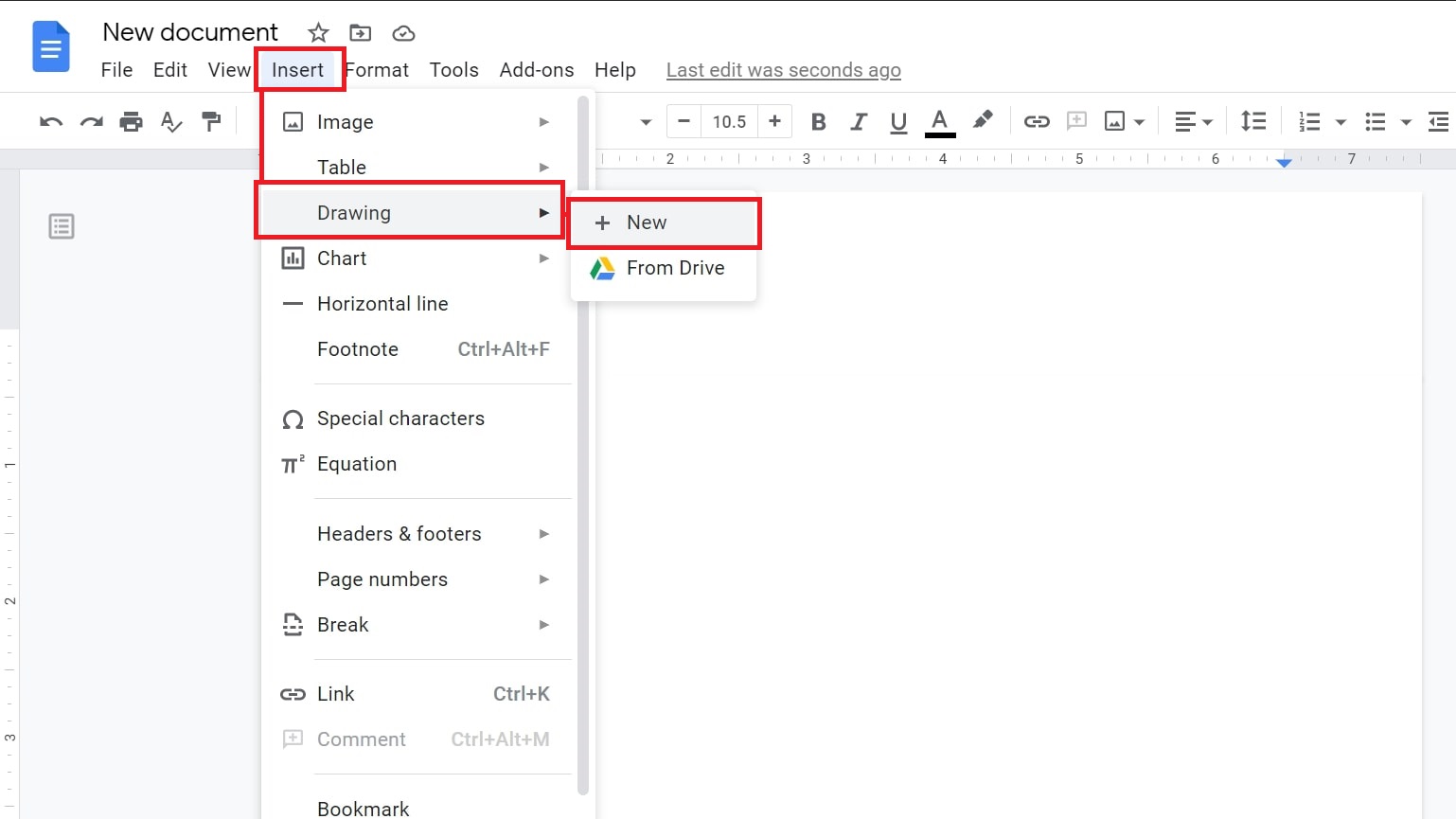 how to insert text box google docs