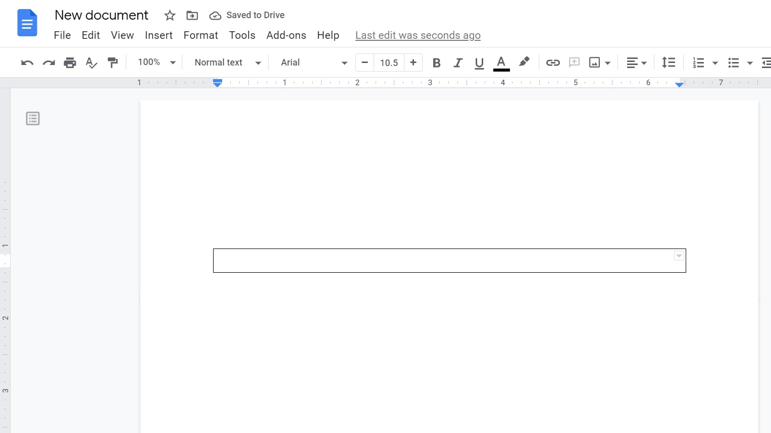 in google docs how to insert text box