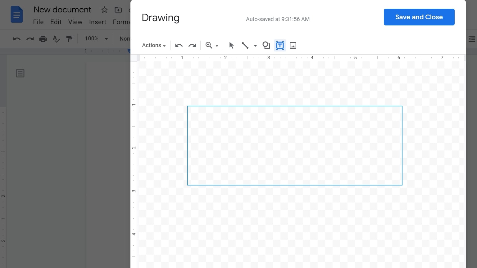 how to insert at text box in google docs