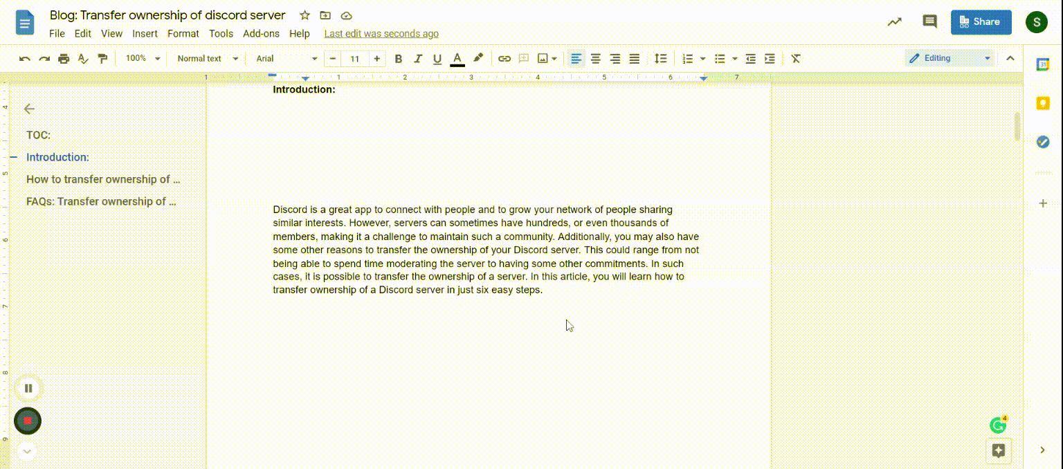 How to do a hanging indent on Google Docs