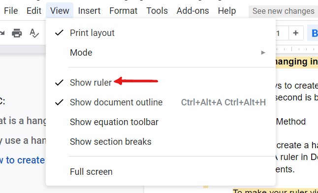 how to do a hanging indent on google slide