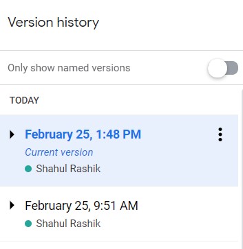  track changes in Google Docs