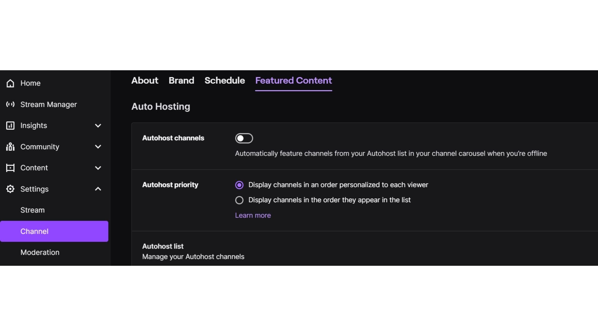 how to auto host on twitch