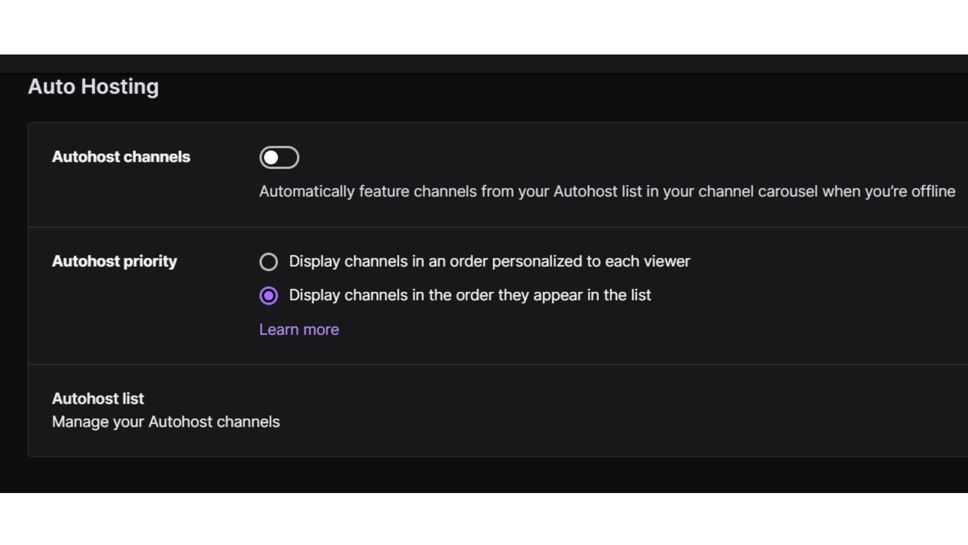 how to auto host on twitch