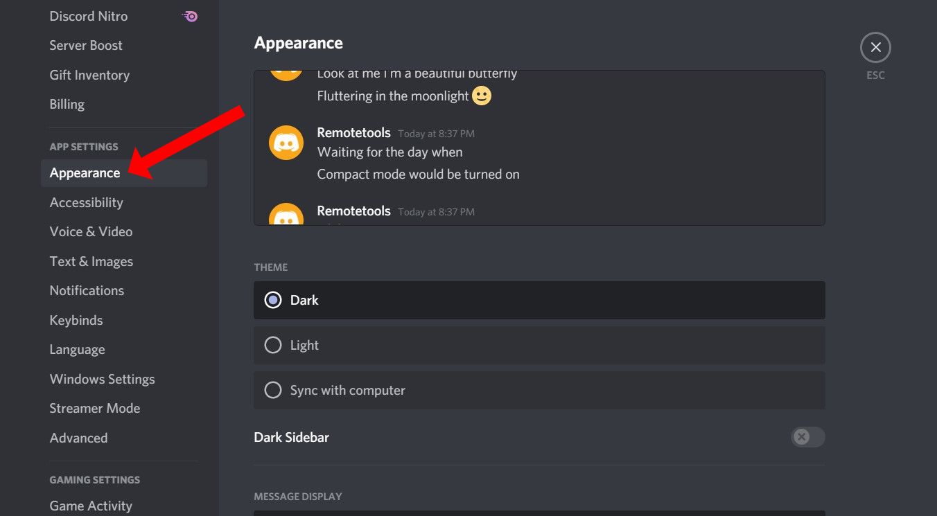 change discord web browser