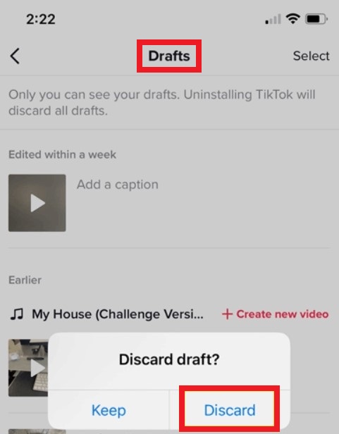 delete a tiktok video