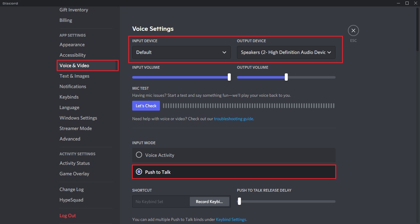 discord push to talk keyclick