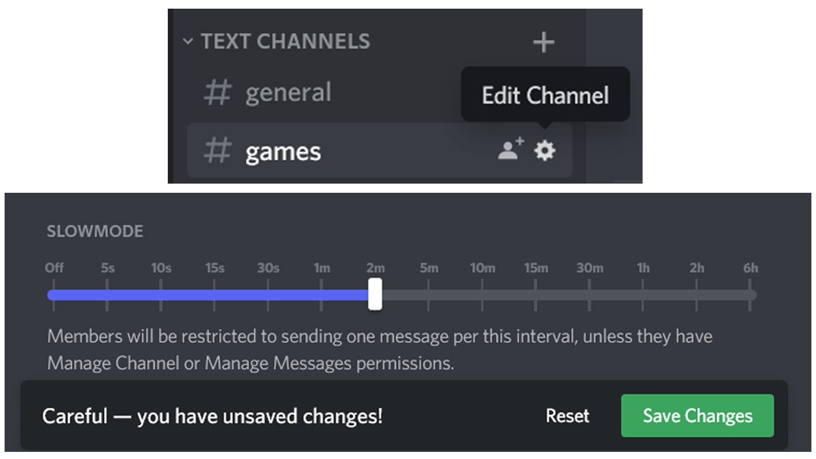 enable discord slow mode on computer