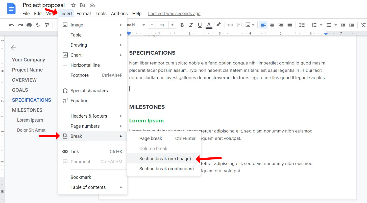 How to change to Landscape in Google Docs