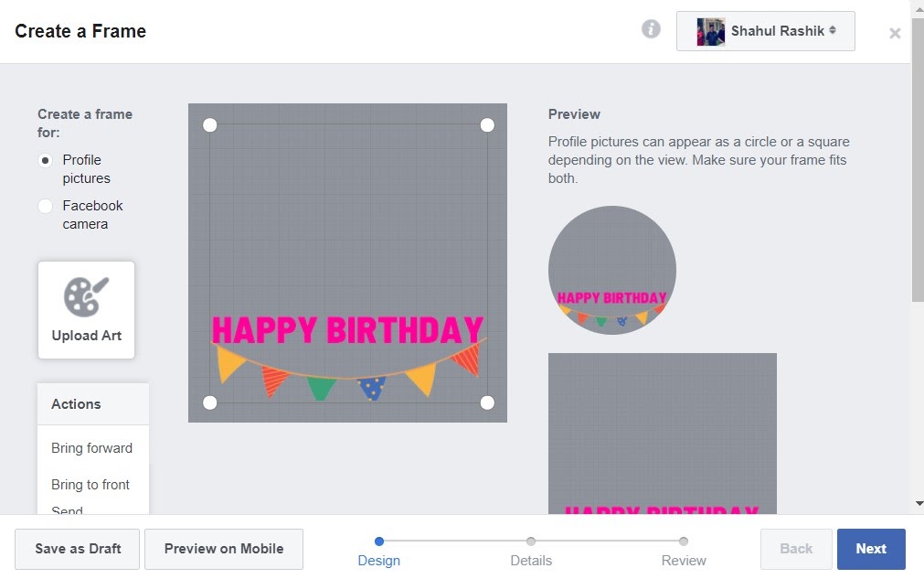 How to make a Facebook frame