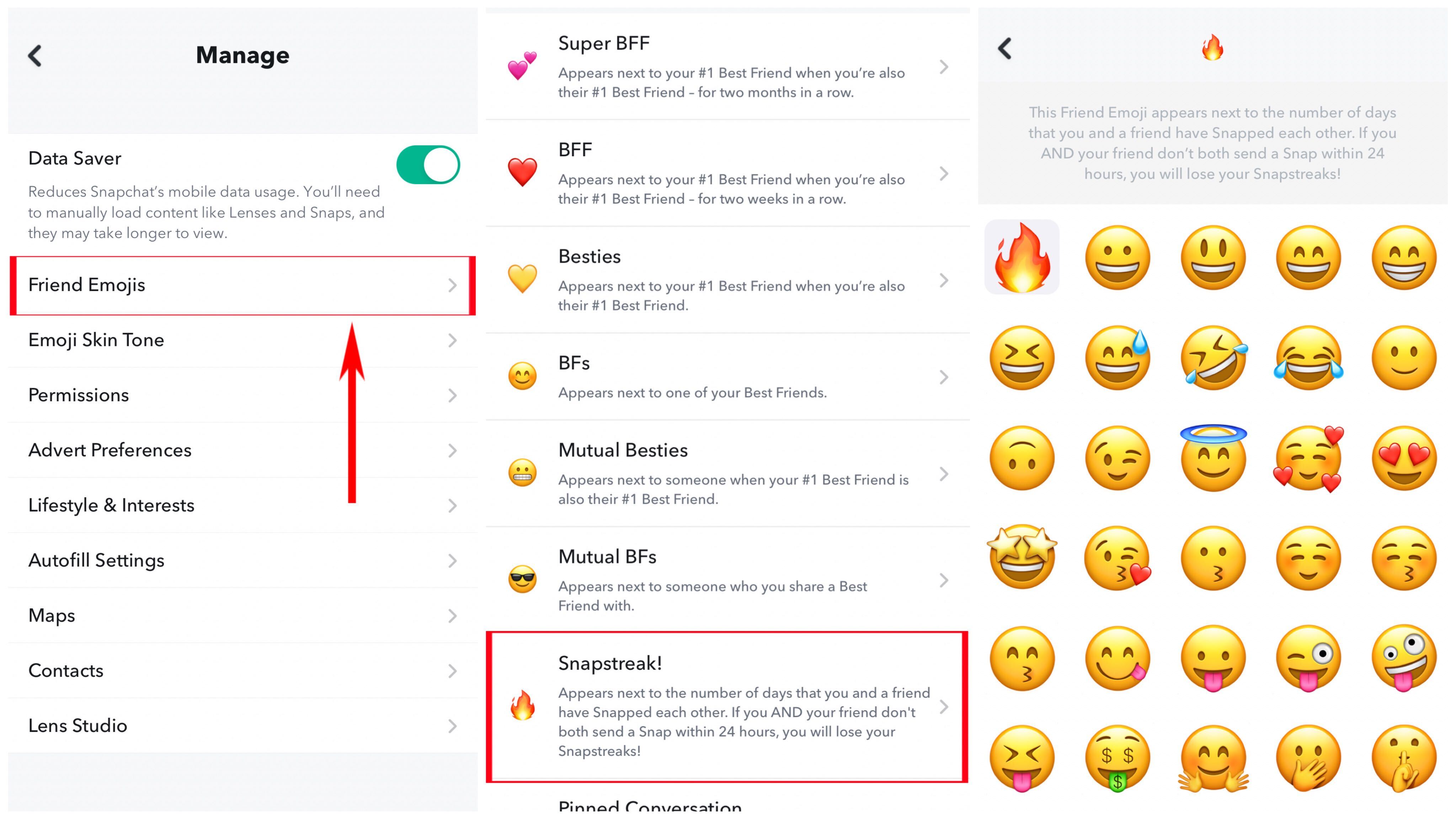 How to change emojis on Snap - Streak & Friends emojis‍ (9/2023)