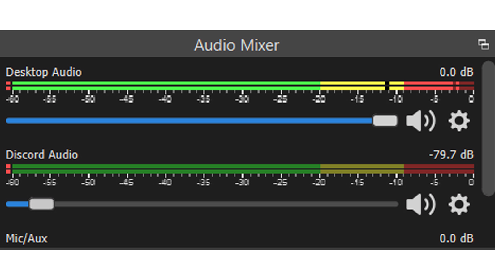 obs studio audio mixer