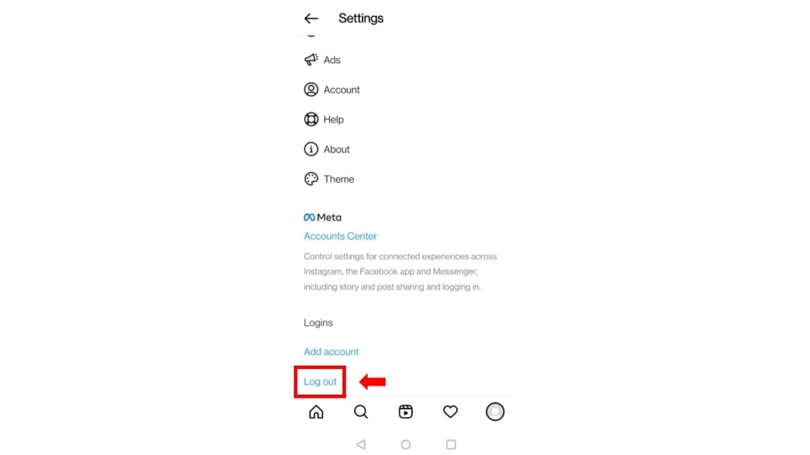 instagram-reels-not-working-logout