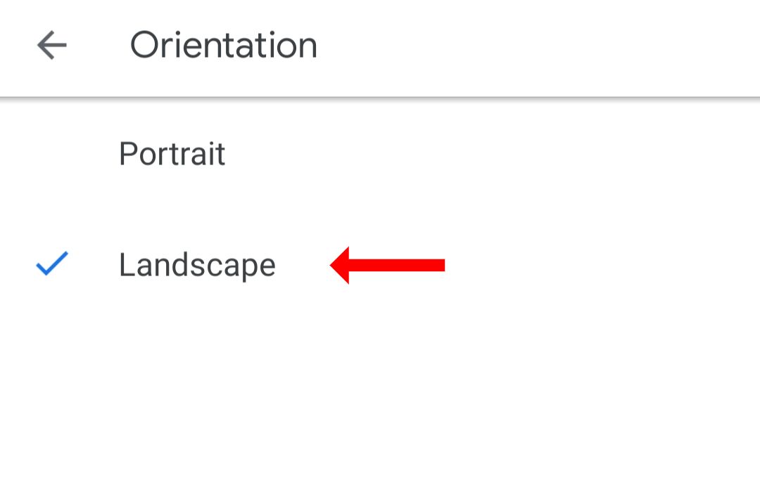 How to change to Landscape in Google Docs