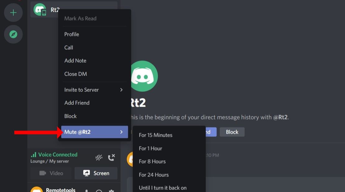 Команда mute discord js