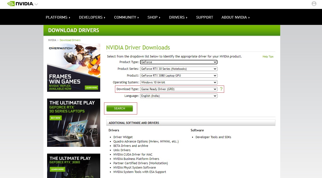 Nvidia control panel store settings for gaming