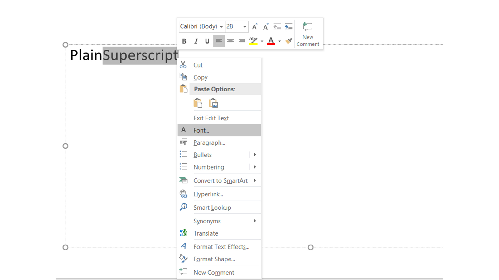 How to do Subscript and Superscript in PowerPoint?