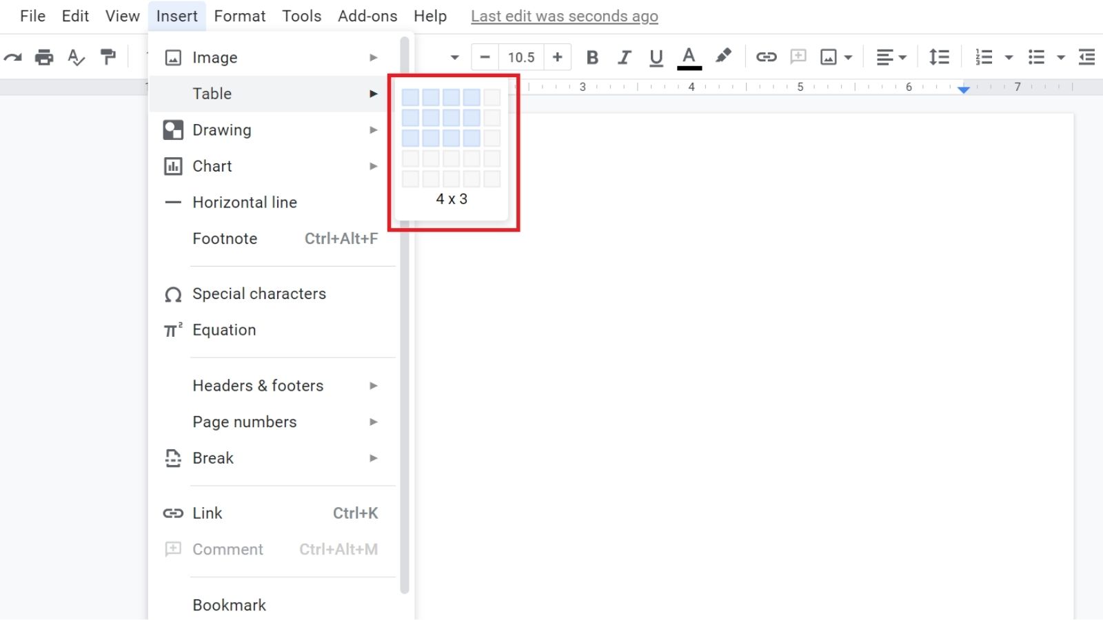 How to Make a Table in Google Docs